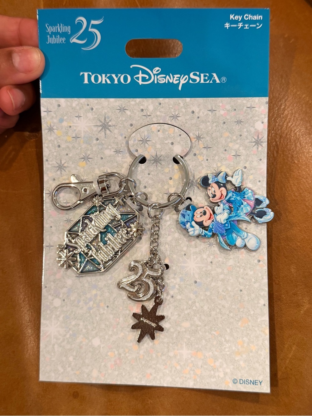 Disney Tokyo DisneySea 25th Anniversary Blue Silver Keychain Set